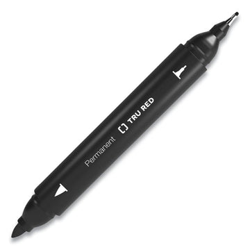 TRU RED™ Permanent Marker, Pen-style Twin-tip, Extra-fine-fine Bullet-needle Tips, Black, Dozen freeshipping - TVN Wholesale